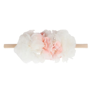 IBOWS Hair Accessories Lovely Baby Headband Fake Flower Nylon Hair Bands For Kids Artificial Floral Elastic Head Bands Headwear