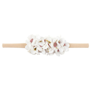 IBOWS Hair Accessories Lovely Baby Headband Fake Flower Nylon Hair Bands For Kids Artificial Floral Elastic Head Bands Headwear