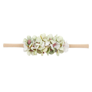 IBOWS Hair Accessories Lovely Baby Headband Fake Flower Nylon Hair Bands For Kids Artificial Floral Elastic Head Bands Headwear