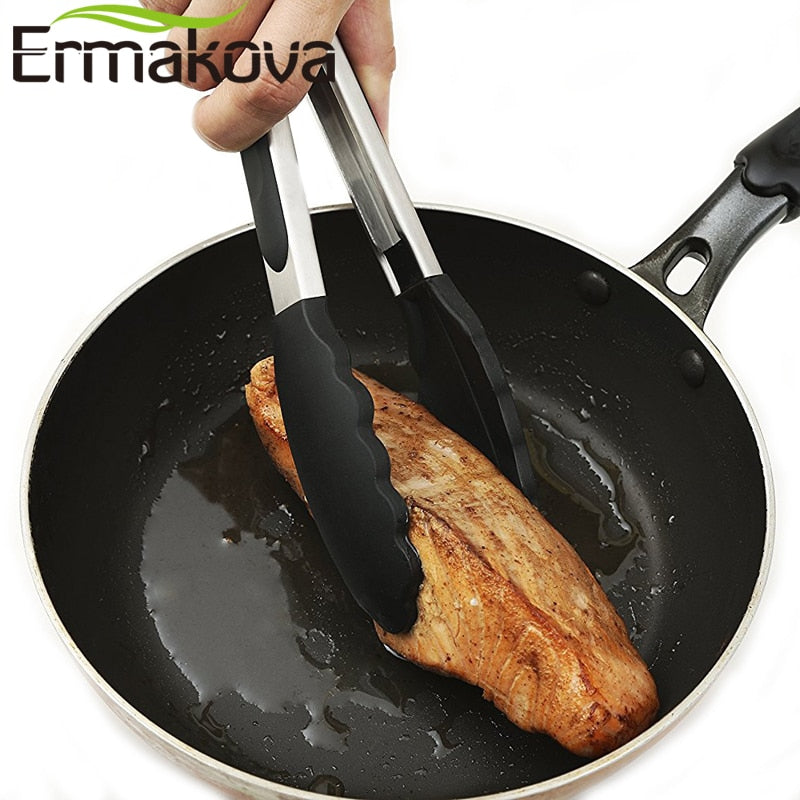 Silicone BBQ Grilling Tong Salad Bread Serving Tong Non-Stick Kitchen Barbecue Grilling Cooking Tong with Joint Lock