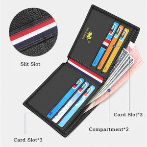 100% Cow Leather Wallet Men Fashion, Bifold Card Holder Wallet, Male Short Standard High Quality Wallet
