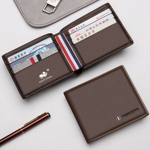 100% Cow Leather Wallet Men Fashion, Bifold Card Holder Wallet, Male Short Standard High Quality Wallet