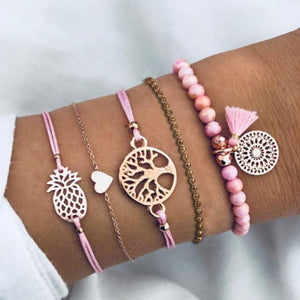 2019  Charm Bracelets & Bangles Set Bohemian Vintage Beaded Multilayer Bracelets For Women Fashion Jewelry Wrap Accessories