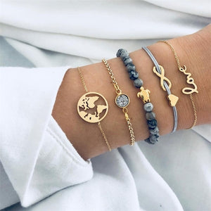 2019  Charm Bracelets & Bangles Set Bohemian Vintage Beaded Multilayer Bracelets For Women Fashion Jewelry Wrap Accessories