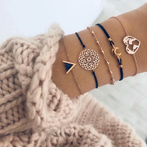 2019  Charm Bracelets & Bangles Set Bohemian Vintage Beaded Multilayer Bracelets For Women Fashion Jewelry Wrap Accessories