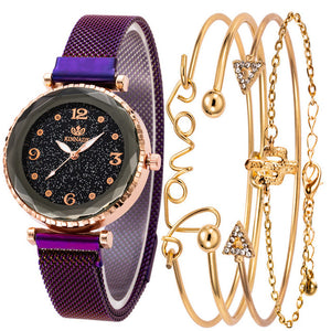 5pcs Luxury Brand Ladies Watches Women Watches Starry Sky Watch Quartz Diamond Wristwatches Montre Femme Relogio Feminino 2019gl