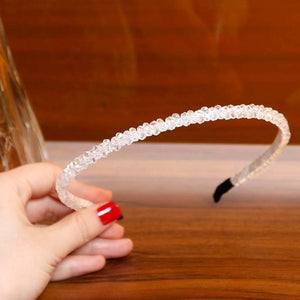 Crystal Beaded Headband Head on Women Hairbands Handmade Shiny Rhinestone Hair Hoop Bands Bezel Girls Hair Ornament
