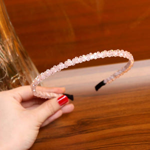 Crystal Beaded Headband Head on Women Hairbands Handmade Shiny Rhinestone Hair Hoop Bands Bezel Girls Hair Ornament