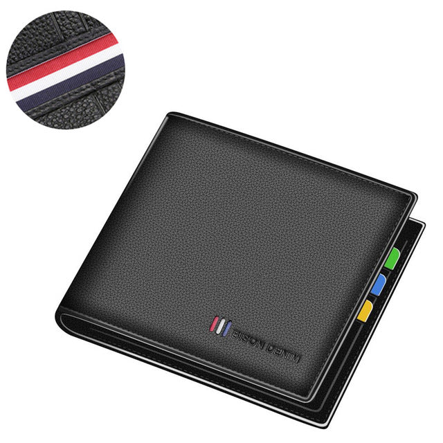 100% Cow Leather Wallet Men Fashion, Bifold Card Holder Wallet, Male Short Standard High Quality Wallet