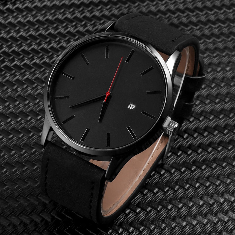 Men's Watch.  Fashion Leather Quartz Watch Men Casual Sports.