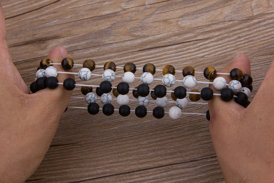 Hot 2pcs/set 7 Style Couples Distance Bracelet Natural Stone Yoga Beaded Bracelet for Men Women Friend Gift Charm Strand Jewelry
