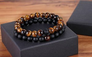Hot 2pcs/set 7 Style Couples Distance Bracelet Natural Stone Yoga Beaded Bracelet for Men Women Friend Gift Charm Strand Jewelry