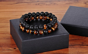 Hot 2pcs/set 7 Style Couples Distance Bracelet Natural Stone Yoga Beaded Bracelet for Men Women Friend Gift Charm Strand Jewelry