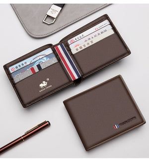 100% Cow Leather Wallet Men Fashion, Bifold Card Holder Wallet, Male Short Standard High Quality Wallet