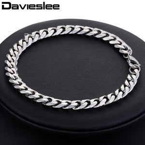 Bracelet for Men Women Curb Cuban Link Chain Stainless Steel Mens Womens Bracelets Chains Davieslee Jewelry for Men DLKBM05