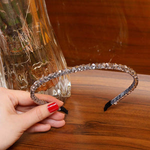 Crystal Beaded Headband Head on Women Hairbands Handmade Shiny Rhinestone Hair Hoop Bands Bezel Girls Hair Ornament