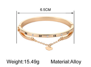 Love Roman Bracelet Numeral Tassel Peach Heart Temperament Every Match Korean Bracelet Trend Jewelry