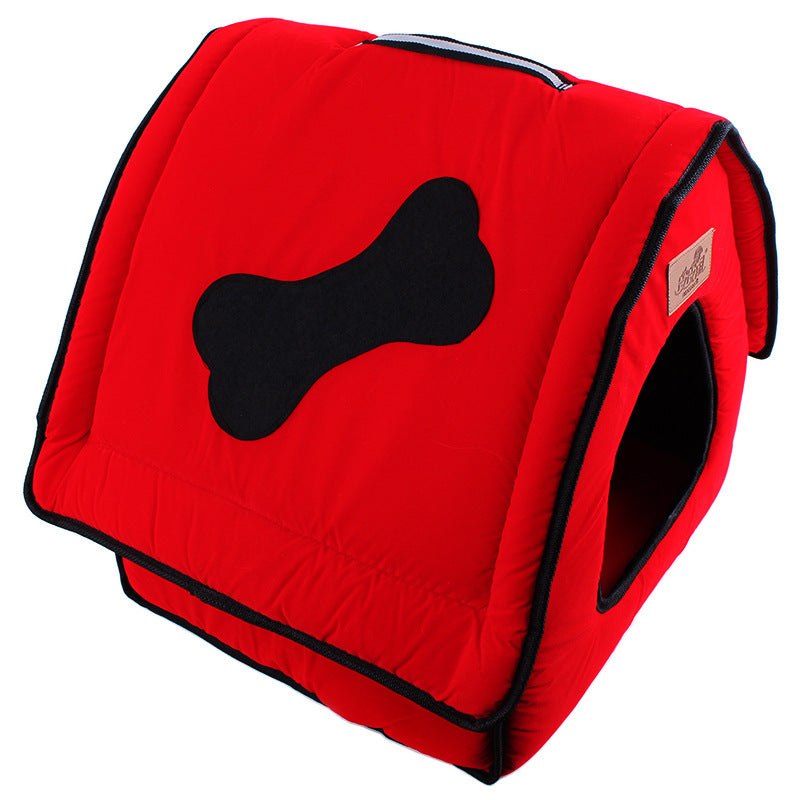 Cloth Pet Bed.  Cute Bone Dog or Cat House, Waterloo Red or Blue. Pet Furniture Size 41*37*42CM Free Shipping