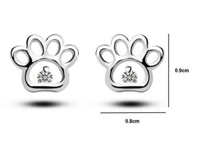 Paw Prints Cute Cat / Dog Simple Zircon Stud Earrings for Women. Fashion Pet Jewelry