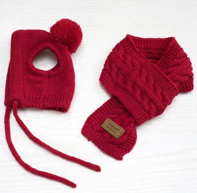 Winter and Fall Christmas warm Pure Color Cap and Scarf.  Pet Accessories.