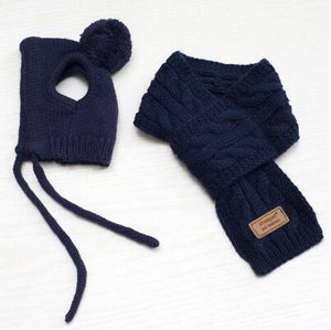 Winter and Fall Christmas warm Pure Color Cap and Scarf.  Pet Accessories.