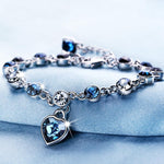 LYIYUNQ Fashion Bracelet Hot Wedding Female Heart Crystal Bracelets For Women Luxury Temperament Silver-Color Fine Jewelry Gift