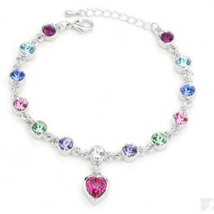 LYIYUNQ Fashion Bracelet Hot Wedding Female Heart Crystal Bracelets For Women Luxury Temperament Silver-Color Fine Jewelry Gift