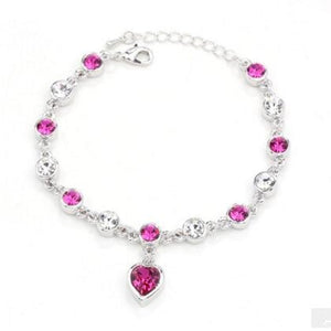 LYIYUNQ Fashion Bracelet Hot Wedding Female Heart Crystal Bracelets For Women Luxury Temperament Silver-Color Fine Jewelry Gift