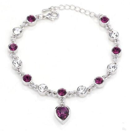 LYIYUNQ Fashion Bracelet Hot Wedding Female Heart Crystal Bracelets For Women Luxury Temperament Silver-Color Fine Jewelry Gift