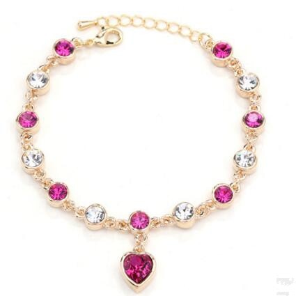 LYIYUNQ Fashion Bracelet Hot Wedding Female Heart Crystal Bracelets For Women Luxury Temperament Silver-Color Fine Jewelry Gift