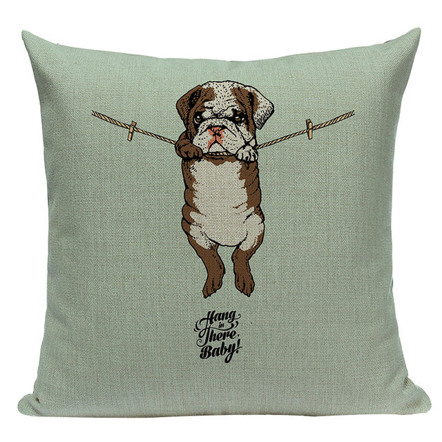 Pug Sports Cycling Cute Cushion Cover, Throw Pet Pug Pillow Cover. Decorative Pillow Case.