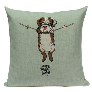 Pug Sports Cycling Cute Cushion Cover, Throw Pet Pug Pillow Cover. Decorative Pillow Case.