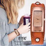 Vintage Genuine Cow Leather Bracelet Watch Fashion Luxury Casual Women Quartz Watches Wrist Watch Gift Hot Selling