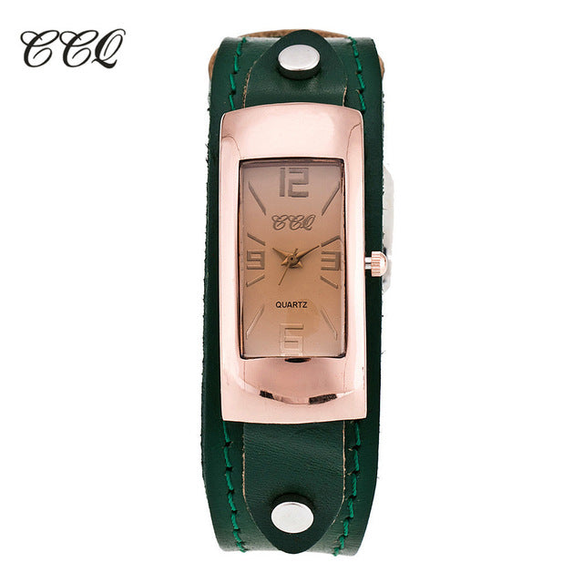 Vintage Genuine Cow Leather Bracelet Watch Fashion Luxury Casual Women Quartz Watches Wrist Watch Gift Hot Selling
