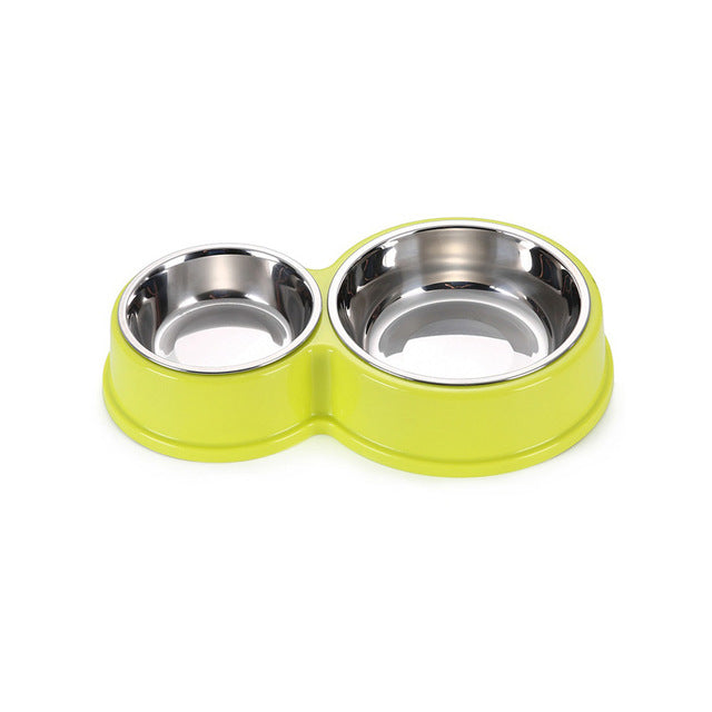 Stainless Steel Pet Dog Bowls Double Puppy Cats. Eating Feeder Container.  Drinking Bowl Anti-slip. Pet Feeding & Watering Dish