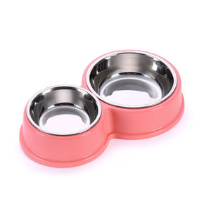 Stainless Steel Pet Dog Bowls Double Puppy Cats. Eating Feeder Container.  Drinking Bowl Anti-slip. Pet Feeding & Watering Dish