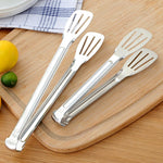 1PC Stainless Steel Kitchen Tongs BBQ Clip Food Tongs Pizza Bread Dessert Server Steak Salad Buffet Serving Clip Kitchen Tools