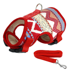 Soft Printed Dog Harness and Leash,  Vest Jacket For Small Medium Dogs Teddy Poddle .Chihuahua or  Yorkies, Vest S M L XL