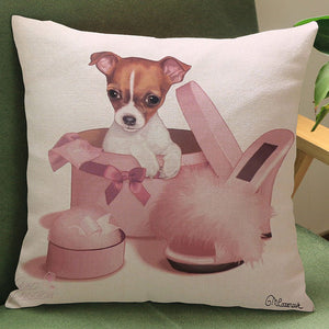 Cute Dog And Cat Pattern Pillow Cases. Pets Sofa Chair Decoration  Cover Gifts For Friends.