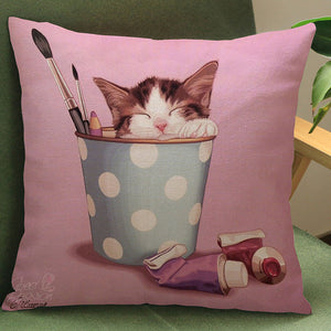 Cute Dog And Cat Pattern Pillow Cases. Pets Sofa Chair Decoration  Cover Gifts For Friends.