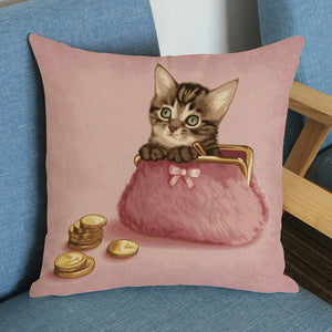 Cute Dog And Cat Pattern Pillow Cases. Pets Sofa Chair Decoration  Cover Gifts For Friends.