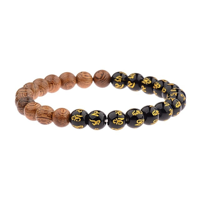 8mm New Natural Wood Beads Bracelets Men Black Ethinc Meditation White Bracelet Women Prayer Jewelry Yoga Bracelet Homme