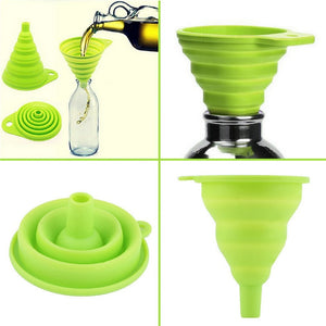 Silicone Gel Foldable Collapsible Style Funnel Hopper Kitchen Cooking Tools Accessories Gadgets Chocolate Cake Tools