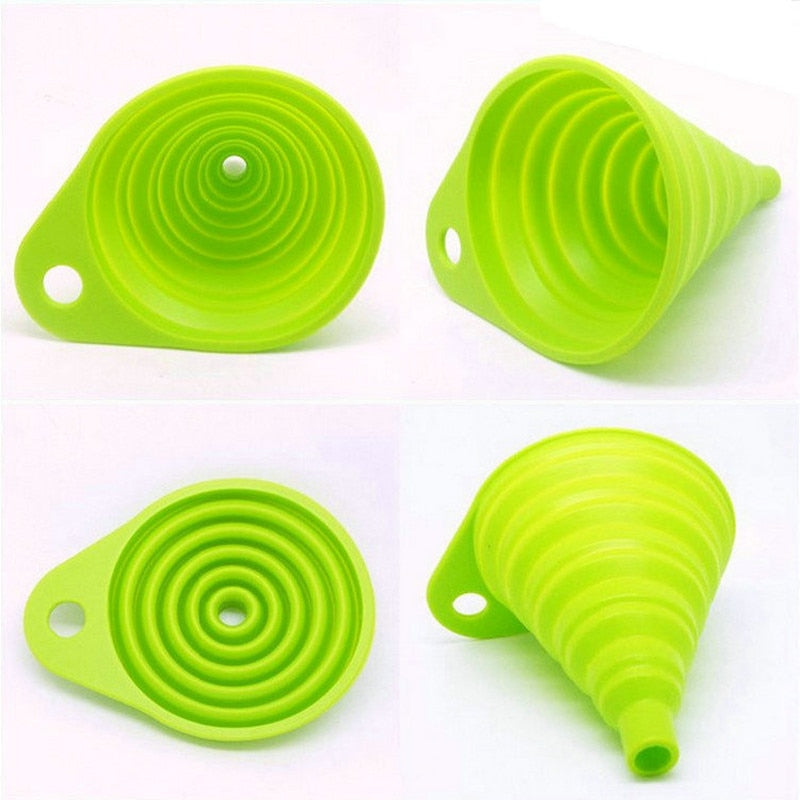 Silicone Gel Foldable Collapsible Style Funnel Hopper Kitchen Cooking Tools Accessories Gadgets Chocolate Cake Tools