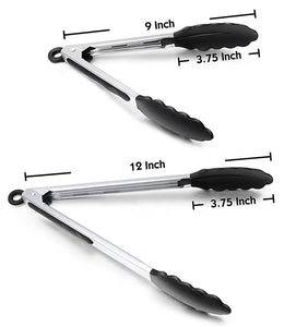 Silicone BBQ Grilling Tong Salad Bread Serving Tong Non-Stick Kitchen Barbecue Grilling Cooking Tong with Joint Lock