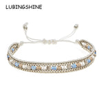 Woman  or Men Handmade Bohemia Weave Adjustable Rope Chain Crystal Charms Bracelets Wristband Fashion Jewelry Gift