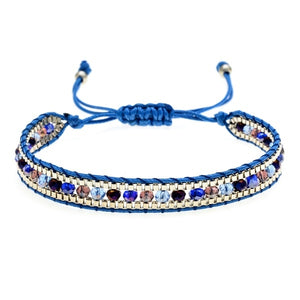 Woman  or Men Handmade Bohemia Weave Adjustable Rope Chain Crystal Charms Bracelets Wristband Fashion Jewelry Gift