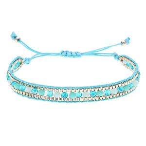 Woman  or Men Handmade Bohemia Weave Adjustable Rope Chain Crystal Charms Bracelets Wristband Fashion Jewelry Gift