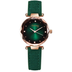 Crystal Womens Watches Luxury Dress Relojes Brand Gogoey Women Elegant Quartz Wristwatch Mujer Pu Leather Watch Feminino Montre