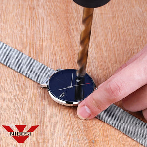 Men Blue Stainless Steel Ultra Thin Watches for Me. Classic Quartz Watch. Luxury Date Men's Wrist Watch